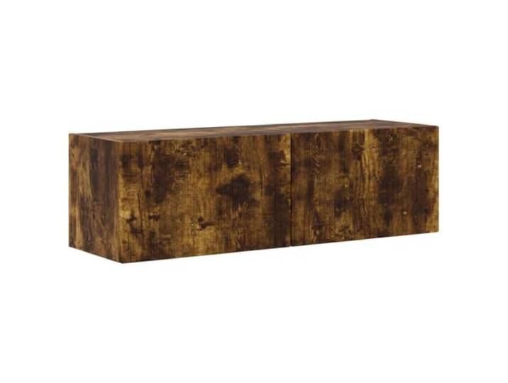 TV-Wandschrank 98 x 31 x 29,5 cm Eiche Rauchgrau aus technischem Holz 90° drehbare Tür, Wandregale, 2 Einlegeböden, Wandmontage, moderner Stil, Holz