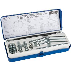 Pressol Fettpressenmundstück 17 020, gerade & abgewinkelt, Set, 4 Backen, verzinkt, Gewinde M10 x 1, 20-teilig