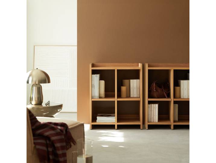 Bücherschrank aus massivem Mahagoni niedrig - Natur - Mahogany