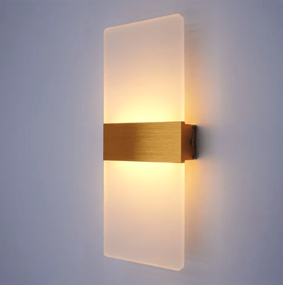 Inspire Curations Modern Minimalist LED Wall Lamp Aluminum Acrylic Indoor Sconce Lighting gold cool White(5500 7000k)