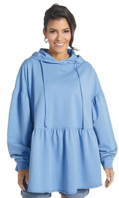 Masseys Lifestyle Flounce Hoodie (Size Medium) Clear Skies, Cotton,Spandex