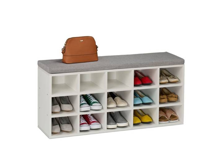 Relaxdays Schuhbank mit gepolsterter Sitzfläche