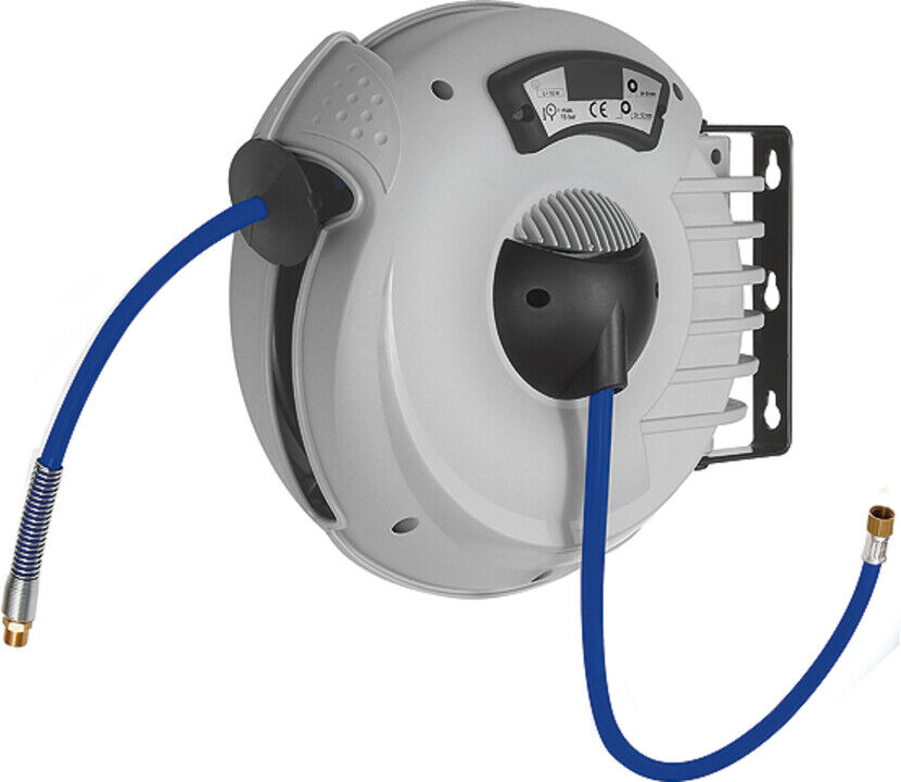 Riegler Schlauchaufroller aus Kunststoff/Metall mit PU-Schlauch blau , Schlauch-Innen-Ø12 mm , Schlauch-Außen-Ø8 mm , G 1/4 , Schlauchlänge:12 m, 276.12)