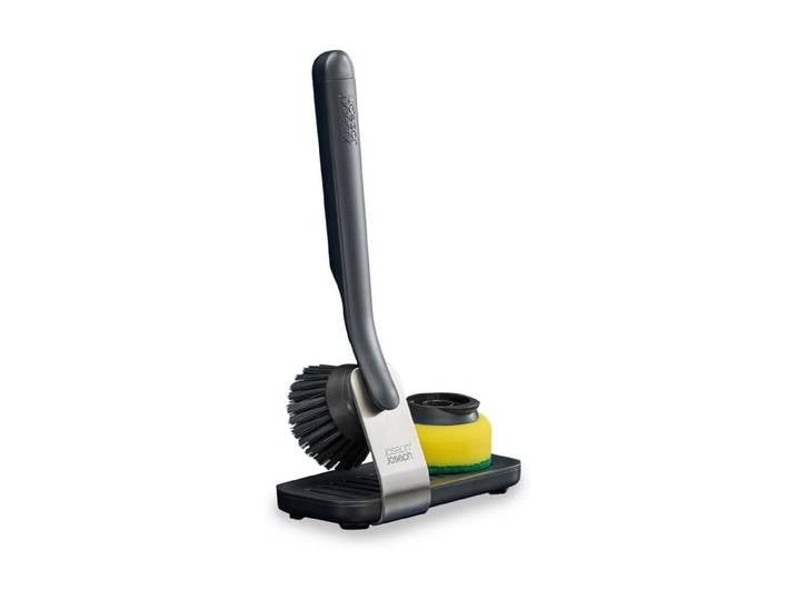 Reinigungsbürsten-Set JOSEPH JOSEPH SinkTech , grau (schwarz), B:17cm H:28cm L:8,5cm, Edelstahl, Kunststoff, Reinigungsbürsten, Reinigungsbürsten-Set