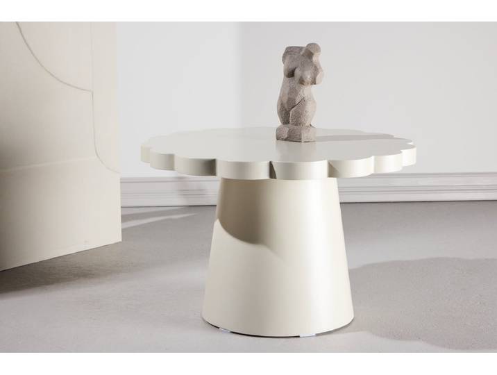 Couchtisch Florena - in Beige mit gewelltem Rand - Beige - Luxusbetten24