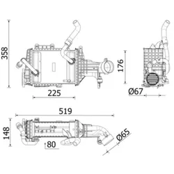 Ladeluftkühler MAHLE CI 665 000P für Mercedes-Benz S