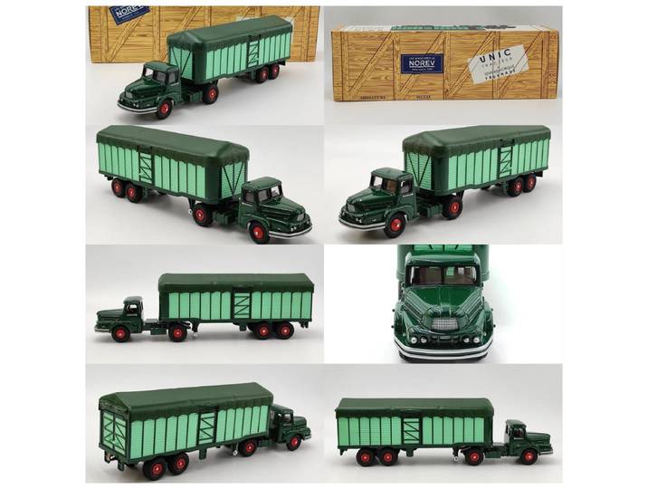 Modèle de camion de transport de bétail UNIC en alliage, échelle 1:55, Diecast NOREV