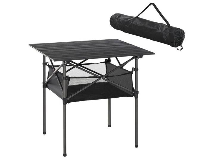 Table pliante aluminium avec sac en mesh 70 x 70 x 69 cm Maisentiel