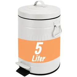 Relaxdays Retro Kosmetikeimer 5 Liter Weiß,Schwarz
