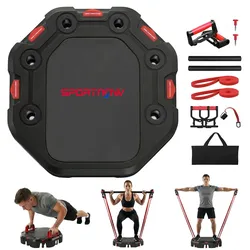 SPORTNOW Liegestützbrett 7-in-1 Verstellbares Push Up Board mit Widerstandsbändern
