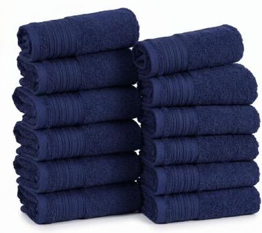 Blue Nile Mills 12-Piece Stone-Inspired Jacquard Face Towel Set, Quick-Dry Washcloths