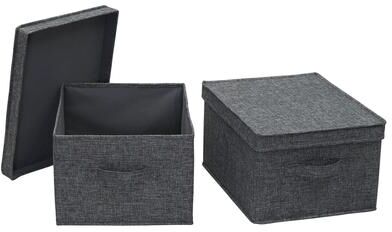 Household Essentials Fabric Storage Bins with Sturdy Sides, Set of 2