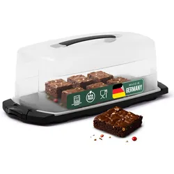 Novaliv 2x Kuchen-Transportbox (Rechteckig 39 x 17 x 14 cm), Aufbewahrungsbox mit Deckel für Kuchen & Torten, Tortentransportbox Tortenglocke Tortenbehälter, Zubehör Box Dessert Haube Aufbewahrung