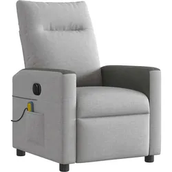 vidaXL Massagesessel Elektrisch Wolkengrau Stoff