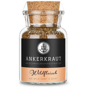 ANKERKRAUT Gewürzmischung BBQ-Rub, Wildfleisch, für Fleischgerichte, Trockenmarinade, vegan, im Glas, 75 g