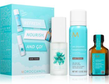 Moroccanoil Refresh, Nourish, and Go! (Dark Tones) conjunto para cabelos escuros para mulheres . Refresh, Nourish, and Go! (Dark Tones)