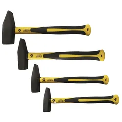 Vago-Tools Profi 4 tlg Set Schlosserhammer Fiberglasstiel Hammer 300g 500g 800g 1000 g