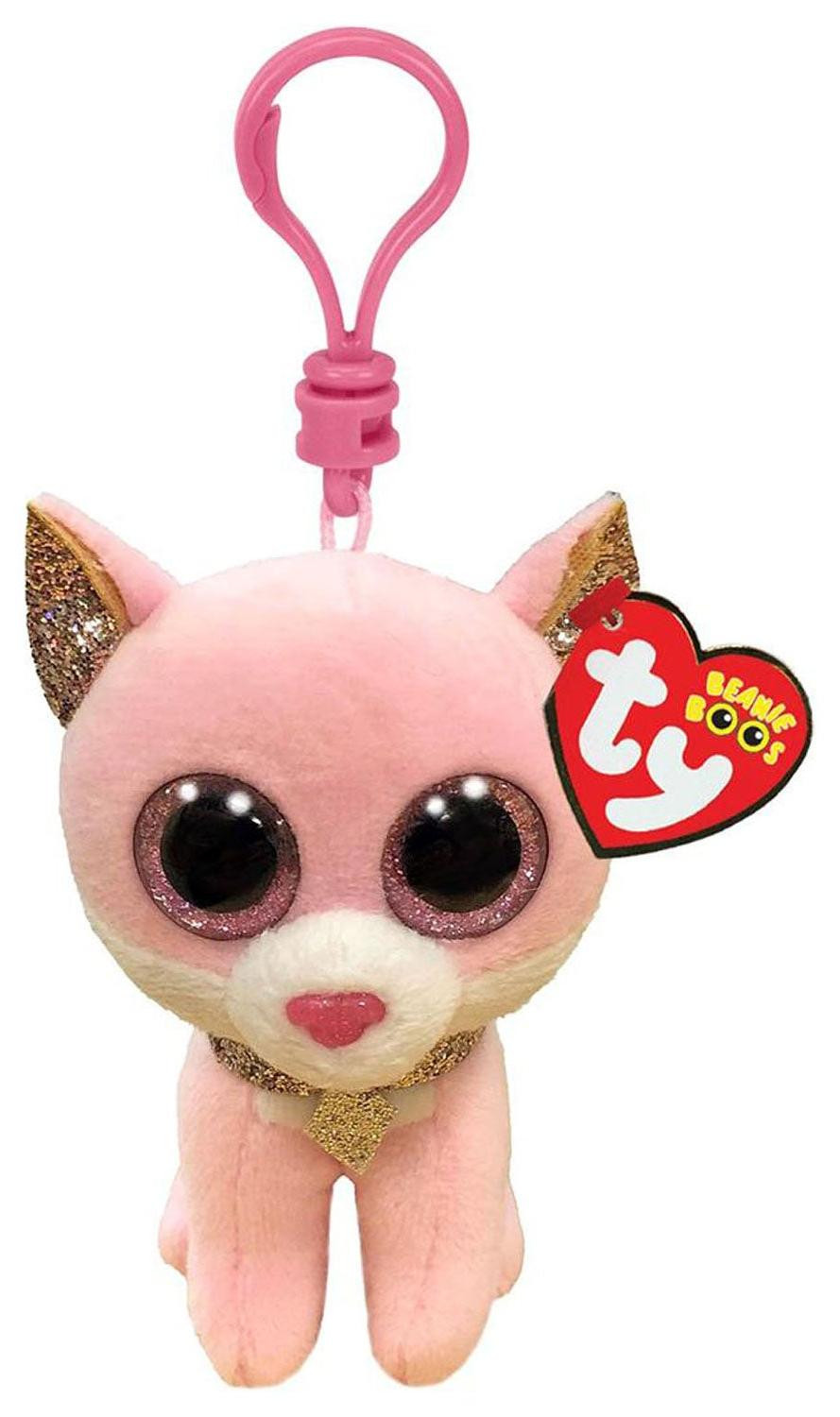 Ty Beanie Boo Clip Fiona roze kat 7 cm