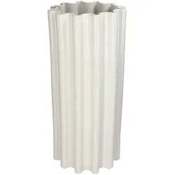 Vase aus Steingut Weiß – Strukturdesign 50 cm