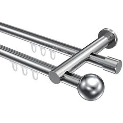 GARDINENSTANGE INNENLAUF Platon Luino 100 cm, 2-läufig, 20 mm Ø Chrom