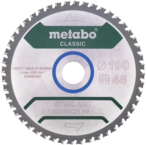 Metabo 628682000 Kreissägeblatt 190 x 30 mm Zähneanzahl: 48 1 St.