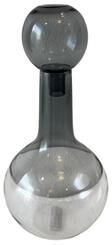 BIDK Home "Decorative Glass Bottle Vase Dia 6"" Clear & Gray"