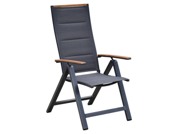 Gardenson Gartenklappsessel, Graphitfarben, Grau, Metall, Kunststoff, Uni, 59.5x115.5x74 cm, klappbar, Gartenmöbel, Balkonmöbel, Balkonstühle