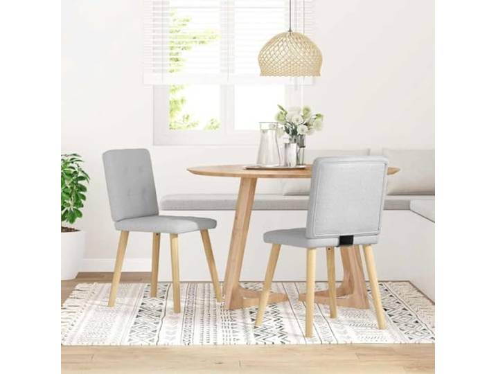 KLGBNCVE Esszimmerstühle 2 STK. Wolkengrau Stoff Polyester,Metall und Holz,dicker Schaumstoff,Esszimmer,Wohnzimmer,Gästezimmer