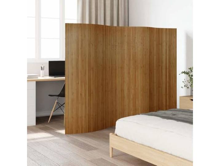 NLQMSU Raumteiler aus Bambus, braun, 250 x 165 cm, klappbar Natürlicher Bambus, atmungsaktiv, neutrale Töne, für den Innenbereich, einfache Pflege, aufrollbar zur Aufbewahrung