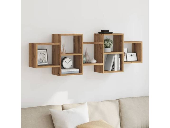 Étagère murale chêne artisanal 129x18x42 cm bois d'ingénierie 853226