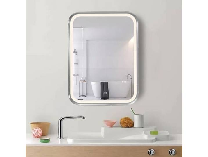 Miroir LED Rectangulaire - Silumen - 60x80cm - Verre - A suspendre - Eclairage LED