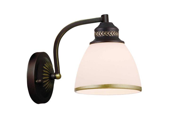 Viokef Clair - braune Metallwandleuchte mit Glasschirm Clair, dimmbar, braun / rost, für Wohn- / Esszimmer, Metall, Landhaus / Rustikal, Pendelleuchte