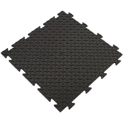 PVC-Bodenfliesen-Clip-On 50x50 cm rutschfester Boden – Schwarze Bodengarage, Atelier Art Plast