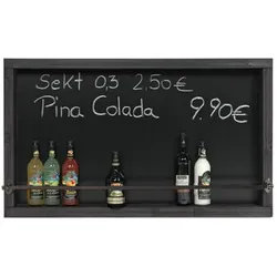 Rustikale Kreidetafel / Wandbar / Weinregal "Nele" 120x60cm - Schwarz
