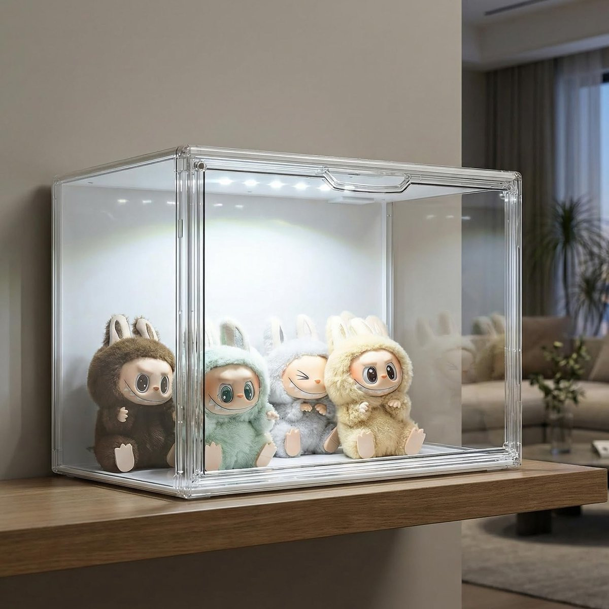 Omgoods Transparante Stapelbare Opbergdozen met LED Verlichting van Acryl