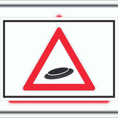 HB-Druck Achtung Frisbee Schild Symbol A6 (105x148mm)