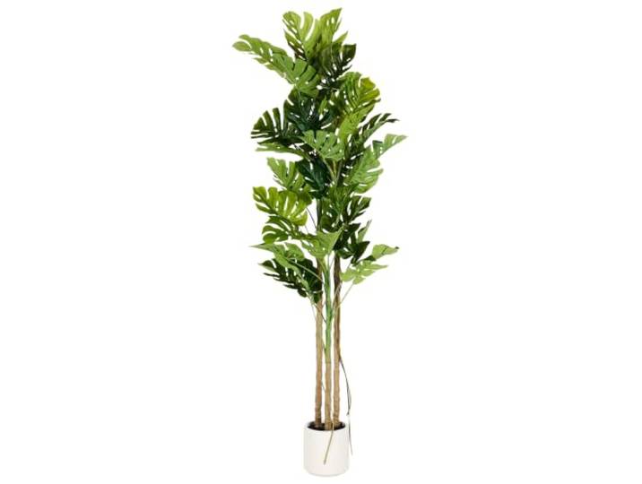 Beliani Dekorative Kunstpflanze in Monstera-Form mit Topf 221 cm grün Monstera Plant
