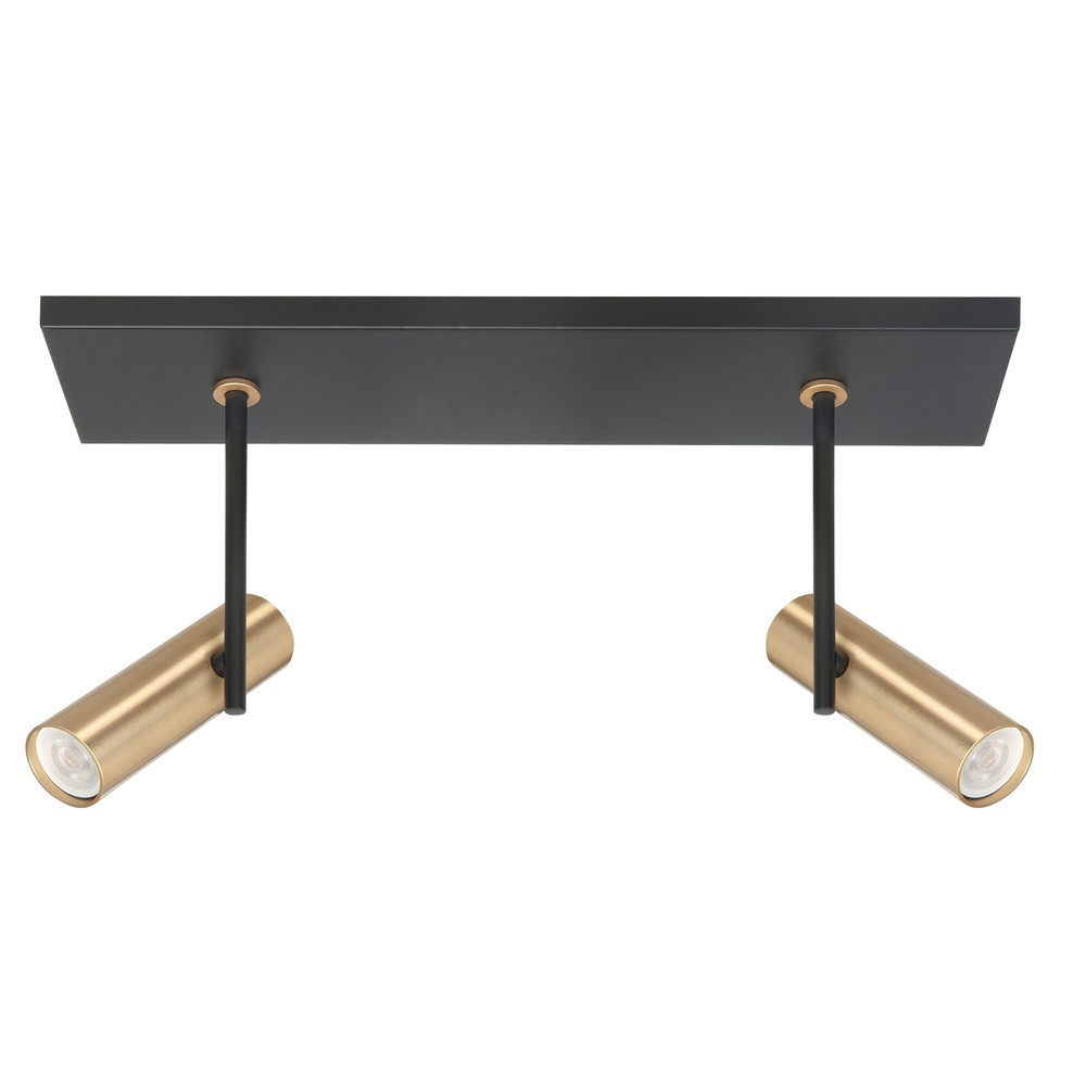 Trend Highlight 2-lichts rechte plafondspot S7534.38 - Zwart/Messing