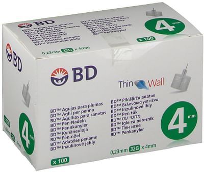 Corman Ago Per Penna Da Insulina Thinwall Bd Gauge 32 Lunghezza 4 M100 Pezzi