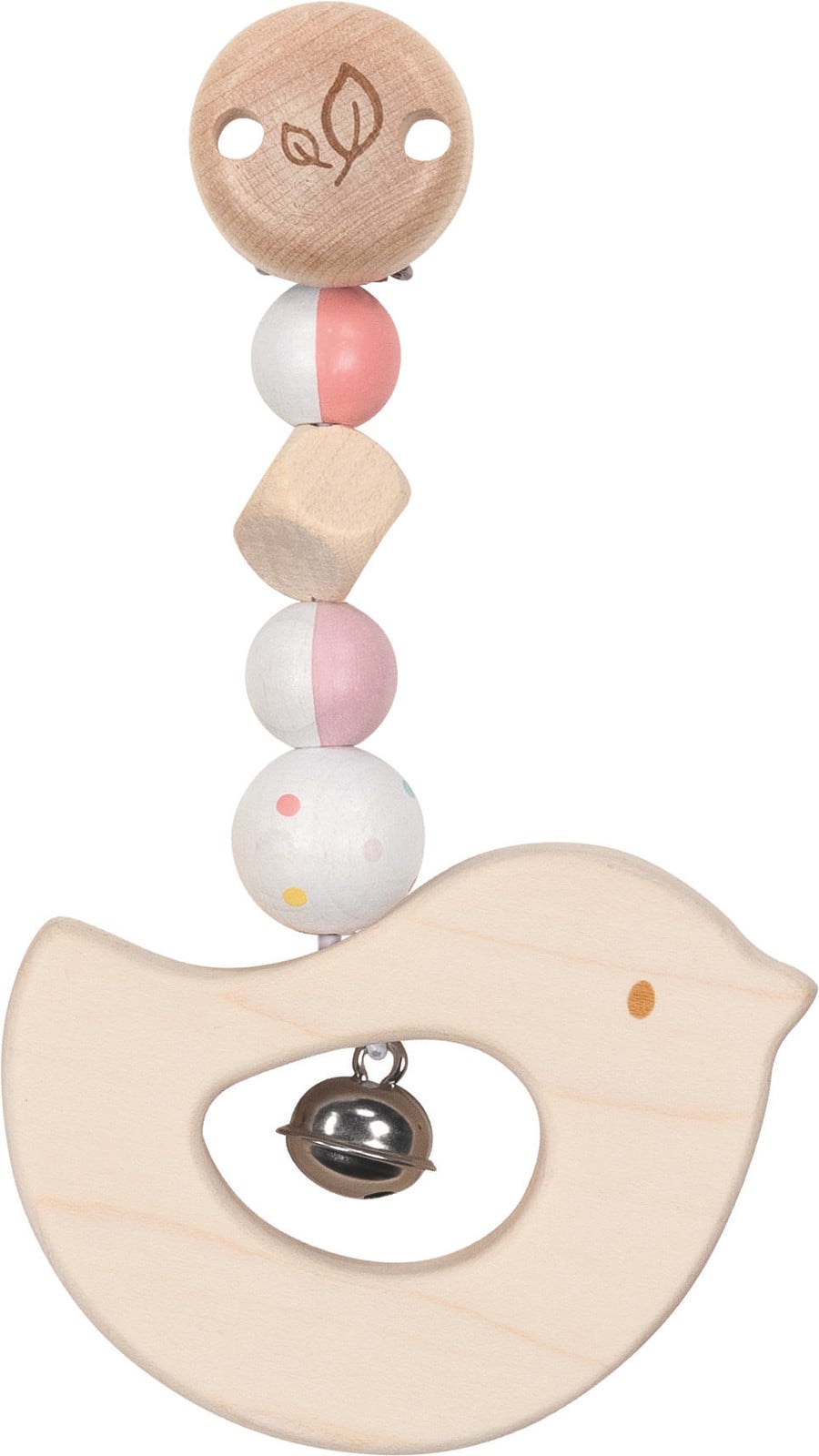 Gollnest & Kiesel Goki Houten Babyclip - Vogel met bel, sensorisch speelgoed