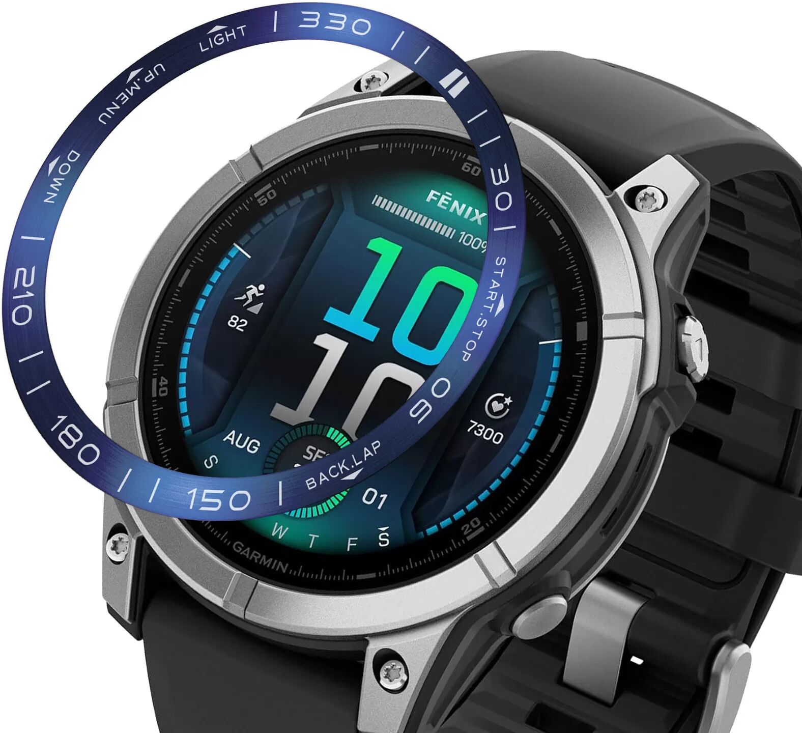 INF Blau-weiße Lünette - 51mm AMOLED - Edelstahl-Upgrade