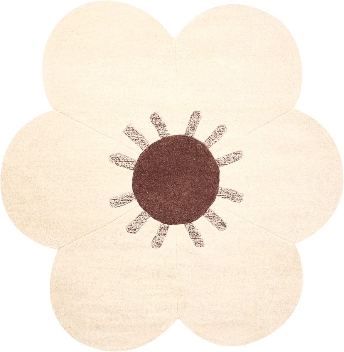 Beliani Vloerkleed Blossom - Wol - Beige - 140 x 140 cm