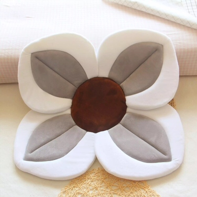 HomeDecorAndMore LLC Lotus Flower Baby Bath Mat Gray