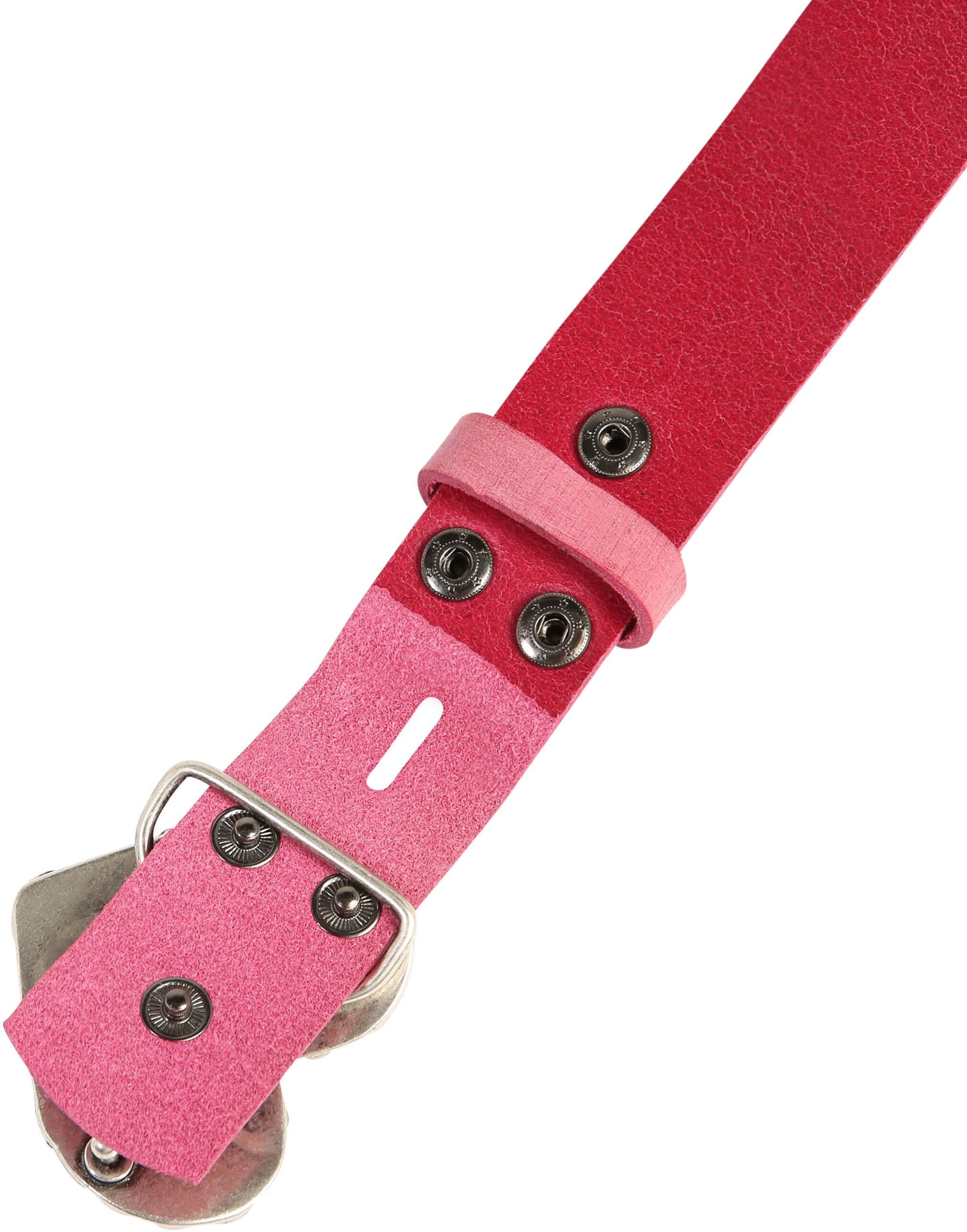Ledergürtel RETTUNGSRING GÜRTEL "»Gump Pink«, mit austauschbarer Schließe »Rosenherz Komplett«", Damen, Gr. 90, rosa, Rindsleder, Gürtel Ledergürtel