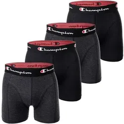CHAMPION Champion Herren Boxershorts, 4er Pack - Baumwolle, Logobund, einfarbig, Größe 2XL in Schwarz Schwarz