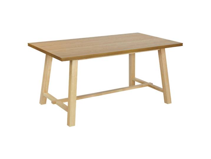 Beliani Esstisch 160/90 cm Helles Holz Barnes, Hellbraun, Quadratisch, 90x76x160 cm, Esszimmer, Esstische