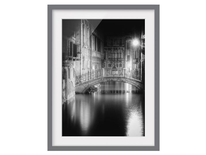 Impression art pont à Venise III Pin massif, verni mat Noir 50 x 70cm