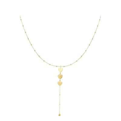 Kette ohne Anhänger ADELIA´S "LIVAYA", goldfarben, Halsketten, Damen, yehwang_38, Edelstahl, stylisch mit dekorativ strukturiertem Herz