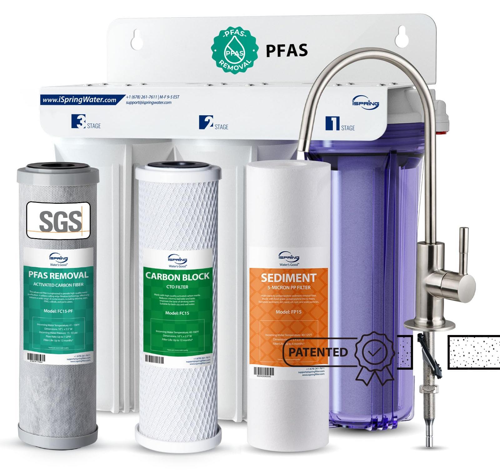 3-stufiges Wasserfiltersystem, PFAS-Reduktion, 10000 Gallonen