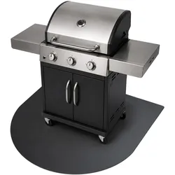 GRILLUNTERLAGE Bodenschutzplatte Metall Schwarz 100x100 cm